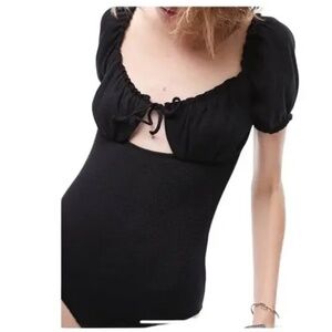 Topshop Puff Sleeved Bodysuit with cutout